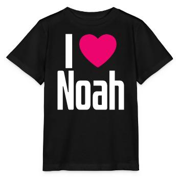 J’aime Noah Cœur Rose J’aime Noah - T-shirt bio MINI CREATOR Stanley/Stella Enfant - noir - Devant - Mikhail (115cm)