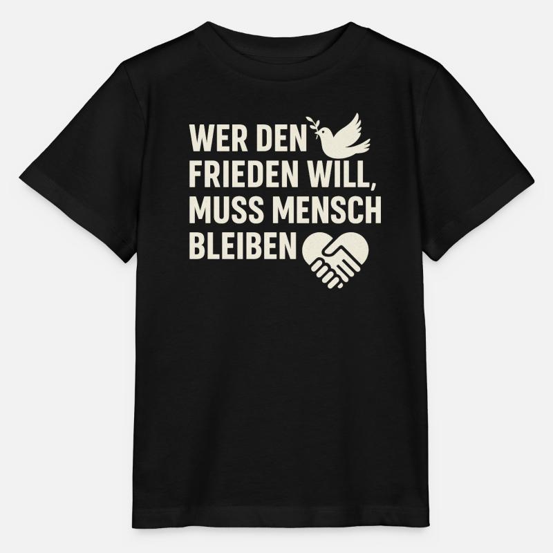 Peace & Humanity - Stanley/Stella MINI CREATOR Kids’ T-Shirt - black