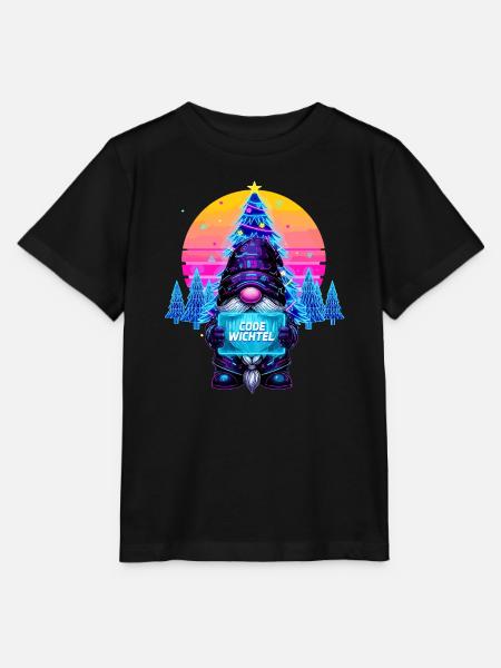 Cyberpunk Code Wichtel - Synthwave Xmas Nerd - Stanley/Stella Kinder T-Shirt MINI CREATOR  - Schwarz
