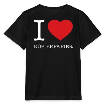 J’adore le papier de copie - T-shirt bio MINI CREATOR Stanley/Stella Enfant - noir - Devant - Mikhail (115cm)