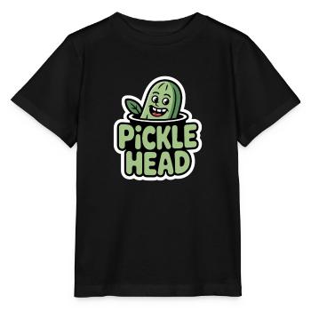 Pickle Head Gurken Cartoon Lustiger Humor - Stanley/Stella Kinder T-Shirt MINI CREATOR  - Schwarz - Vorne - Mikhail (115cm)