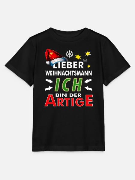 WEIHNACHTSMANN ICH BIN DER ARTIGE - Stanley/Stella Kinder T-Shirt MINI CREATOR  - Schwarz