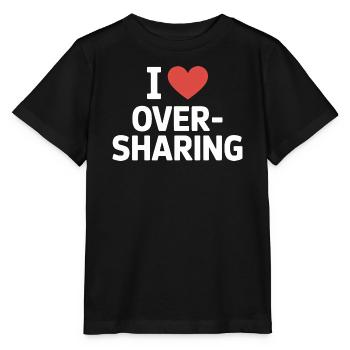 J’adore trop partager d’infos sur les réseaux sociaux TMI - T-shirt bio MINI CREATOR Stanley/Stella Enfant - noir - Devant - Mikhail (115cm)