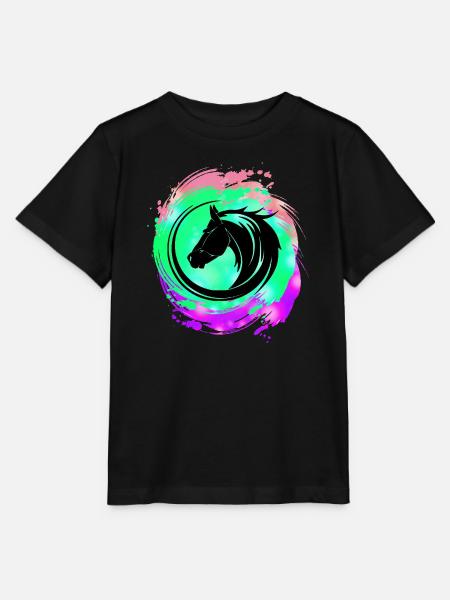 Pferdekopf Neon Kreislauf - Stanley/Stella Kinder T-Shirt MINI CREATOR  - Schwarz