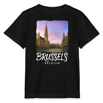 Brüssel Belgien - Stanley/Stella Kinder T-Shirt MINI CREATOR  - Schwarz - Vorne - Mikhail (115cm)