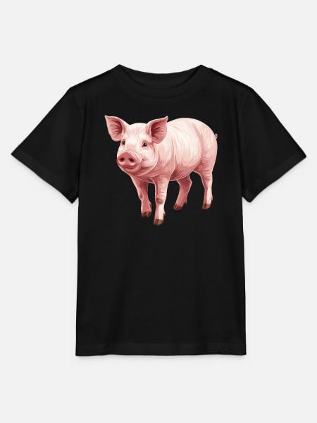 Schweine Schwein - Stanley/Stella Kinder T-Shirt MINI CREATOR  - Schwarz