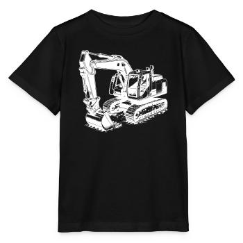 Excavator shovel hero and muscleman with cab - Stanley/Stella MINI CREATOR Kids’ T-Shirt - black - Front - Mikhail (115cm)