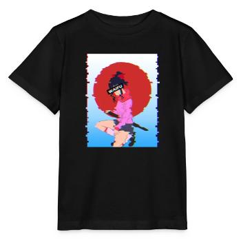 Glitch Samurai Waifu: Vaporwave-Ästhetik - Stanley/Stella Kinder T-Shirt MINI CREATOR  - Schwarz - Vorne - Mikhail (115cm)