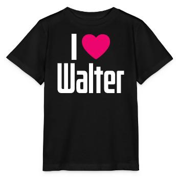 J’adore Walter Cœur Rose J’aime Walter - T-shirt bio MINI CREATOR Stanley/Stella Enfant - noir - Devant - Mikhail (115cm)