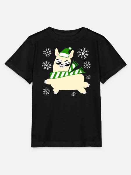 Llama – Weihnachten - Stanley/Stella Kinder T-Shirt MINI CREATOR - Schwarz