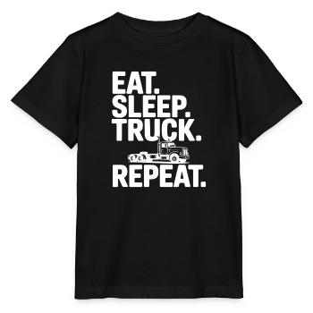 Eat. Sleep. Truck. Repeat. - Stanley/Stella MINI CREATOR Kids’ T-Shirt - black - Front - Mikhail (115cm)