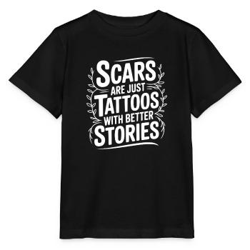 Narben sind nur Tattoos mit besseren Geschichten - Stanley/Stella Kinder T-Shirt MINI CREATOR  - Schwarz - Vorne - Mikhail (115cm)