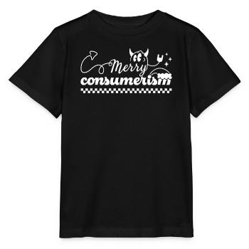 Fröhlicher Konsumismus Ironischer Teufelstypografie - Stanley/Stella Kinder T-Shirt MINI CREATOR  - Schwarz - Vorne - Mikhail (115cm)