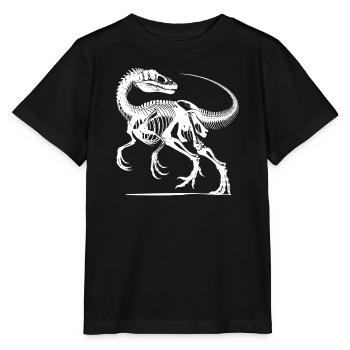 Raptor Dinosaurier Knochenarbeit aus der Urzeit - Stanley/Stella Kinder T-Shirt MINI CREATOR  - Schwarz - Vorne - Mikhail (115cm)