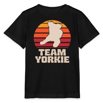 Yorkshire Terrier Retro Team Yorkie - Stanley/Stella Kinder T-Shirt MINI CREATOR  - Schwarz - Vorne - Mikhail (115cm)