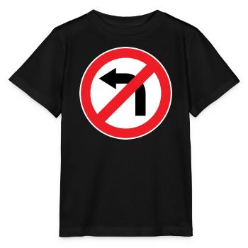Virage à gauche interdit, panneaux de signalisation - T-shirt bio MINI CREATOR Stanley/Stella Enfant - noir - Devant - Mikhail (115cm)
