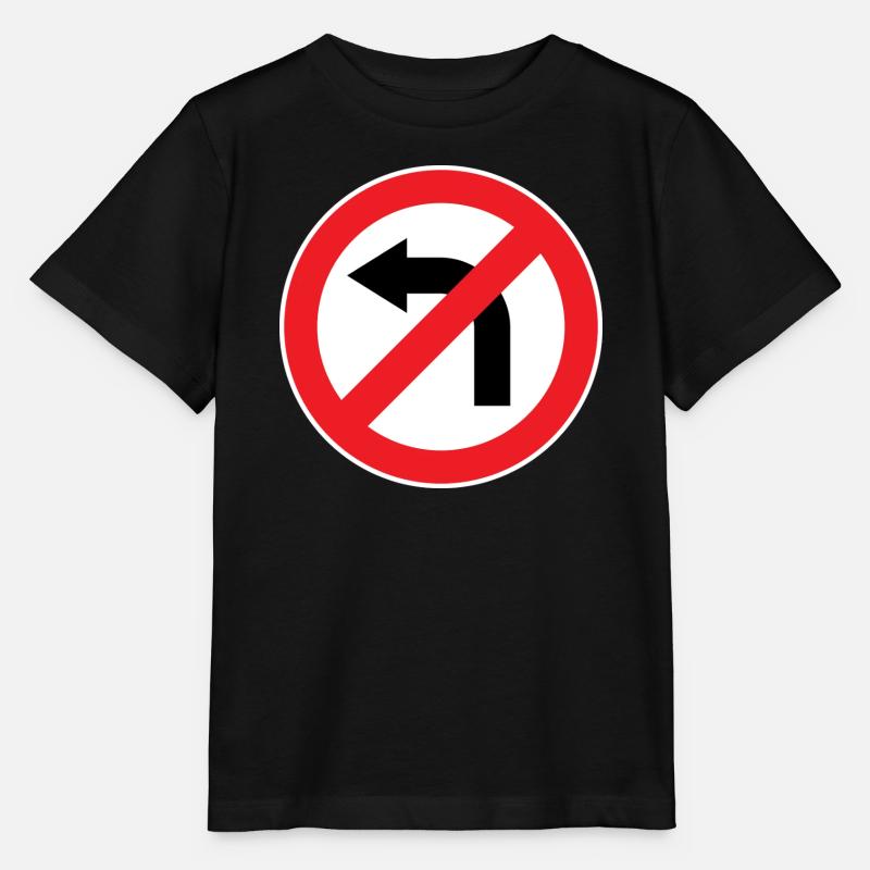 Virage à gauche interdit, panneaux de signalisation - T-shirt bio MINI CREATOR Stanley/Stella Enfant - noir