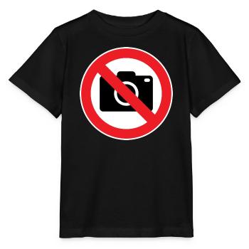 Photographie interdite, panneaux d’interdiction - T-shirt bio MINI CREATOR Stanley/Stella Enfant - noir - Devant - Mikhail (115cm)