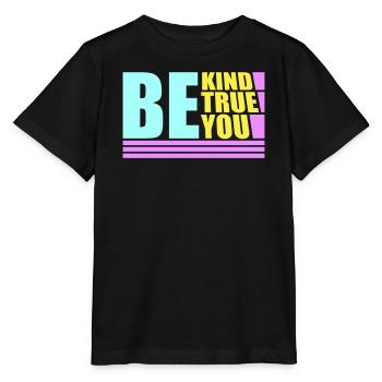 Sois gentil, sois sincère, sois toi-même, un amour de soi inspirant - T-shirt bio MINI CREATOR Stanley/Stella Enfant - noir - Devant - Mikhail (115cm)