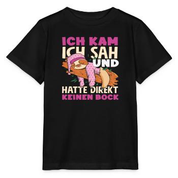 Drôle de paresseux sans motivation - T-shirt bio MINI CREATOR Stanley/Stella Enfant - noir - Devant - Mikhail (115cm)