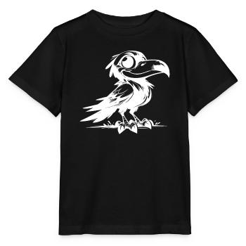 Spaßiger lachender Rabe mit goßen Augen - Stanley/Stella Kinder T-Shirt MINI CREATOR  - Schwarz - Vorne - Mikhail (115cm)