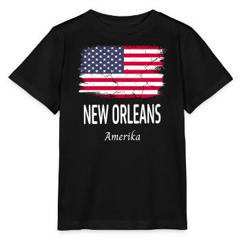 Nouvelle-Orléans - T-shirt bio MINI CREATOR Stanley/Stella Enfant - noir - Devant - Mikhail (115cm)