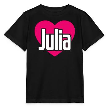 J’aime Julia Coeur rose J’aime Julia - T-shirt bio MINI CREATOR Stanley/Stella Enfant - noir - Devant - Mikhail (115cm)