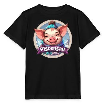Pistensau Activated Winter Scene Apreski Party - Stanley/Stella MINI CREATOR Kids’ T-Shirt - black - Front - Mikhail (115cm)
