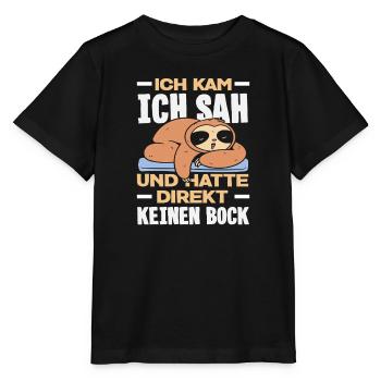 Drôle de paresseux sans motivation - T-shirt bio MINI CREATOR Stanley/Stella Enfant - noir - Devant - Mikhail (115cm)