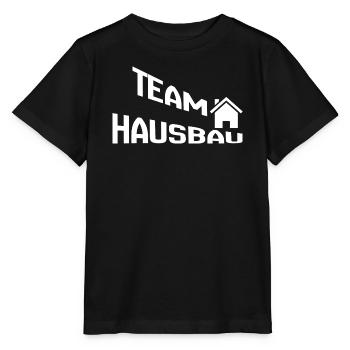 Team Hausbau - Stanley/Stella Kinder T-Shirt MINI CREATOR  - Schwarz - Vorne - Mikhail (115cm)