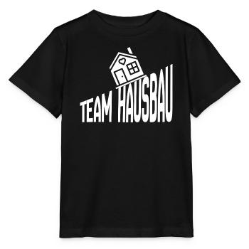 Team Hausbau - Stanley/Stella Kinder T-Shirt MINI CREATOR  - Schwarz - Vorne - Mikhail (115cm)