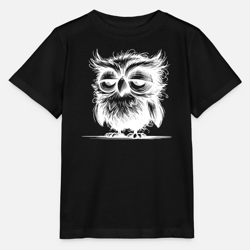 Hibou, je ne suis pas grognon, juste pas bien reposé - T-shirt bio MINI CREATOR Stanley/Stella Enfant - noir
