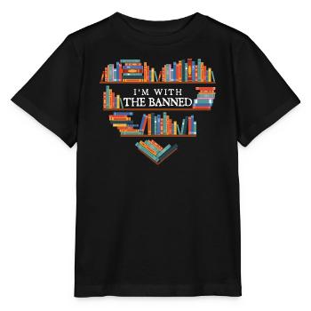 I’m With The Banned Reading Freedom Book Quote - Stanley/Stella MINI CREATOR Kids’ T-Shirt - black - Front - Mikhail (115cm)