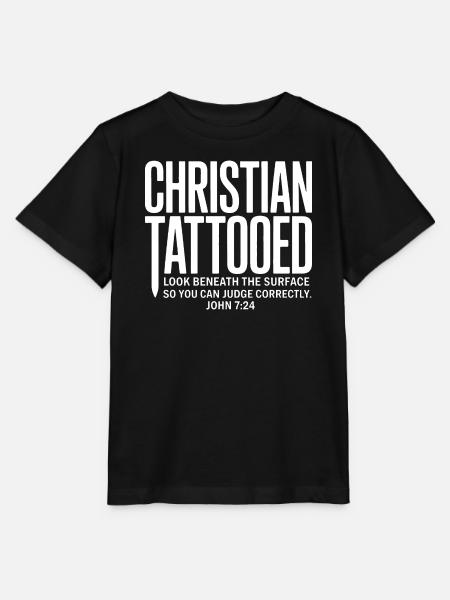 Christlicher Tattoo Look Unter Oberfläche - Stanley/Stella Kinder T-Shirt MINI CREATOR  - Schwarz