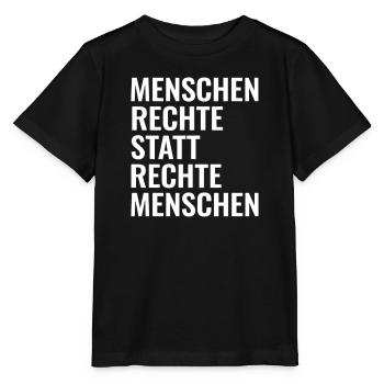 Droits de l’homme au lieu de droites, anti-droite - T-shirt bio MINI CREATOR Stanley/Stella Enfant - noir - Devant - Mikhail (115cm)