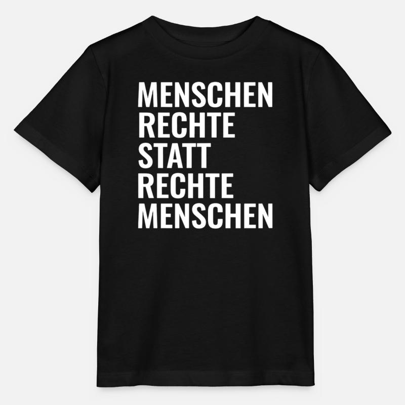 Menschenrechte statt rechte Menschen Antirechts - Stanley/Stella Kinder T-Shirt MINI CREATOR  - Schwarz