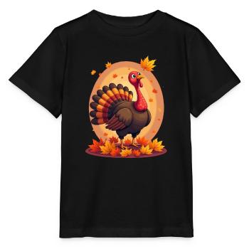 Thanksgiving Funny Thanksgiving Turkey - Stanley/Stella MINI CREATOR Kids’ T-Shirt - black - Front - Mikhail (115cm)