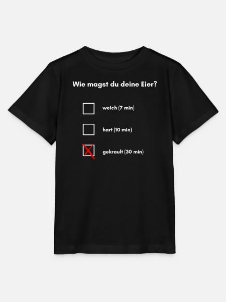 Wie magst du deine Eier? - Stanley/Stella Kinder T-Shirt MINI CREATOR  - Schwarz