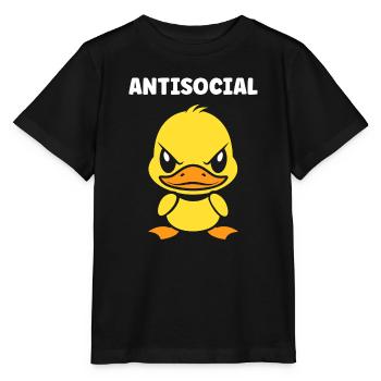 Grummelige, asoziale Ente - Stanley/Stella Kinder T-Shirt MINI CREATOR  - Schwarz - Vorne - Mikhail (115cm)