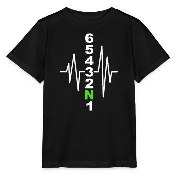 Motif de changement de vitesse de moto avec battement de cœur – Biker - T-shirt bio MINI CREATOR Stanley/Stella Enfant - noir - Devant - Mikhail (115cm)