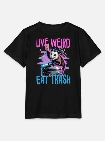 Funny Opossum - Stanley/Stella Kinder T-Shirt MINI CREATOR - Schwarz