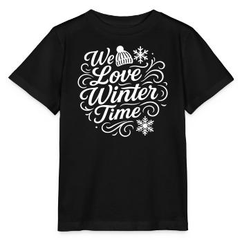 We love winter - Stanley/Stella MINI CREATOR Kids’ T-Shirt - black - Front - Mikhail (115cm)