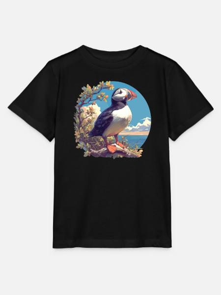 Puffin Papageientaucher - Stanley/Stella Kinder T-Shirt MINI CREATOR - Schwarz