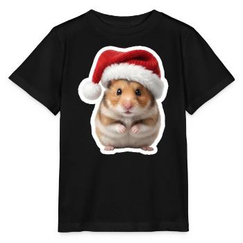 Suesser Hamster - Suesse Weihnachten  - Stanley/Stella Kinder T-Shirt MINI CREATOR  - Schwarz - Vorne - Mikhail (115cm)