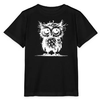 Müde Eulen Wächter des Waldes - Stanley/Stella Kinder T-Shirt MINI CREATOR  - Schwarz - Vorne - Mikhail (115cm)