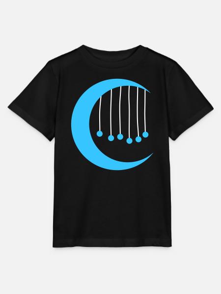 Blå måne med vindspel - Stanley/Stella MINI CREATOR Kids’ T-Shirt - black