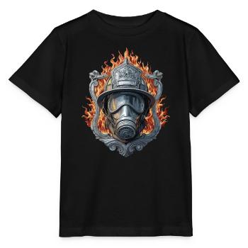 Pompiers Pompiers - Brigade de pompiers volontaires 112 - T-shirt bio MINI CREATOR Stanley/Stella Enfant - noir - Devant - Mikhail (115cm)