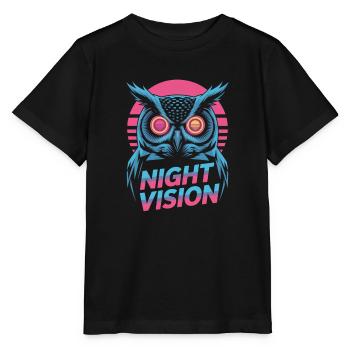 Night Vision Owl Retro Night Gaming - Stanley/Stella MINI CREATOR Kids’ T-Shirt - black - Front - Mikhail (115cm)