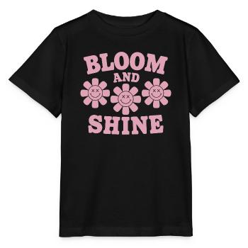 Bloom and Shine Floral Cheer - Stanley/Stella Kinder T-Shirt MINI CREATOR  - Schwarz - Vorne - Mikhail (115cm)