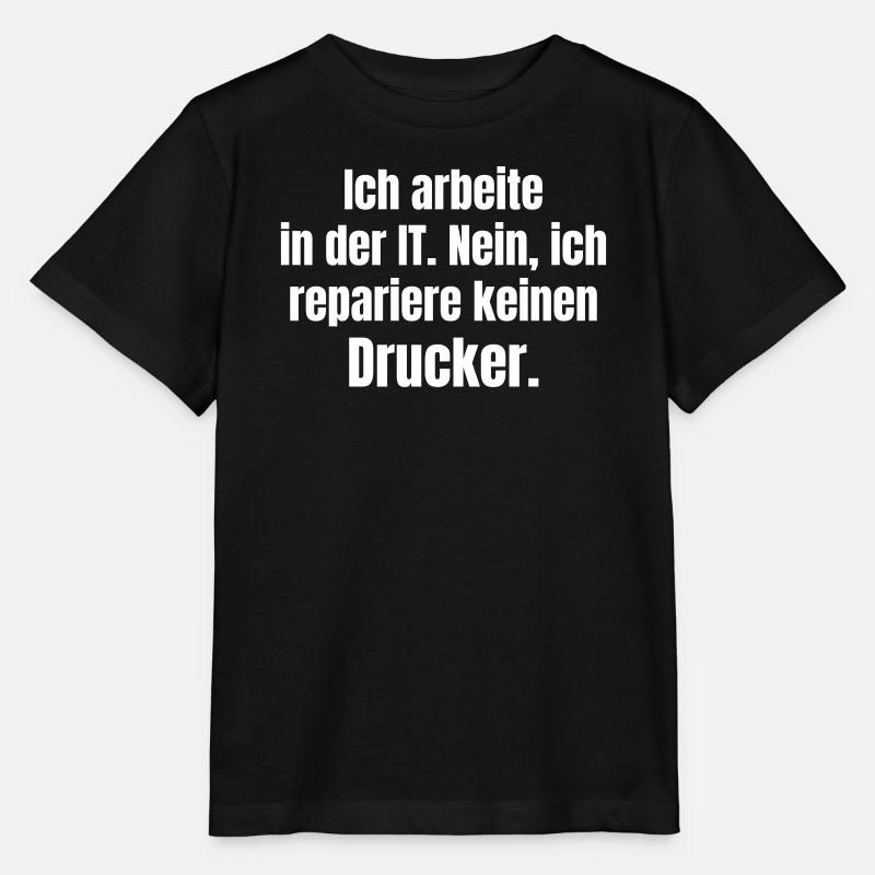Je travaille dans l’informatique – Druckerheld - T-shirt bio MINI CREATOR Stanley/Stella Enfant - noir